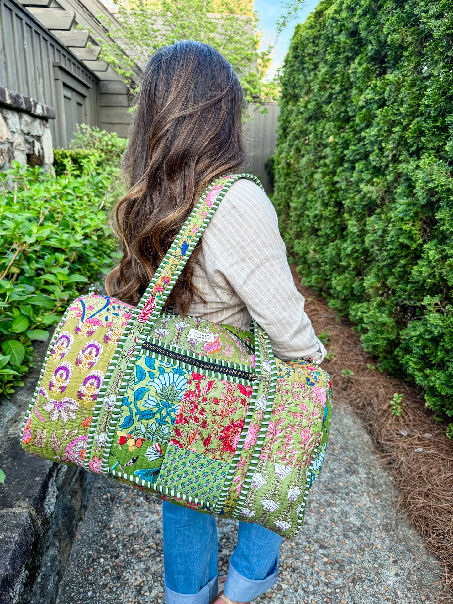 Evergreen Patchwork Duffle Bag