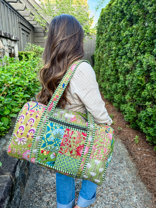 Evergreen Patchwork Duffle Bag